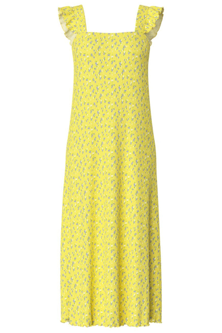 Pieces - Pcflora Strap Flounce Dress - 4699183 Pale Banana Small Flower