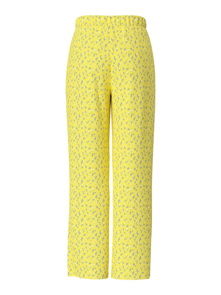 Pieces - Pcflora Wide Pants - 4699158 Pale Banana Small Flower