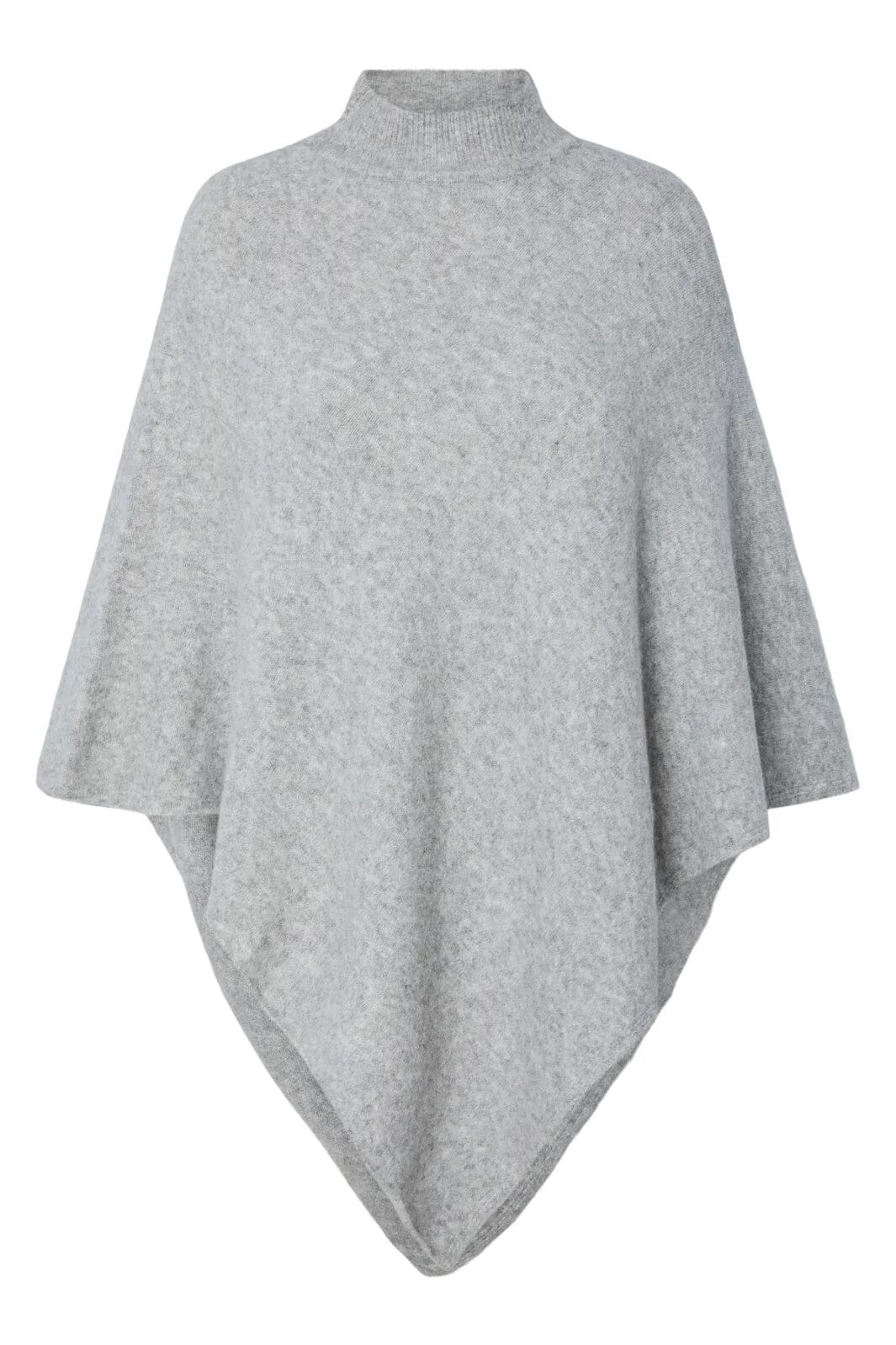 Pieces - Pcfortuna High Neck Poncho - 4547372 Medium Grey Melange