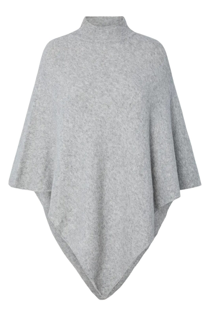 Pieces - Pcfortuna High Neck Poncho - 4547372 Medium Grey Melange