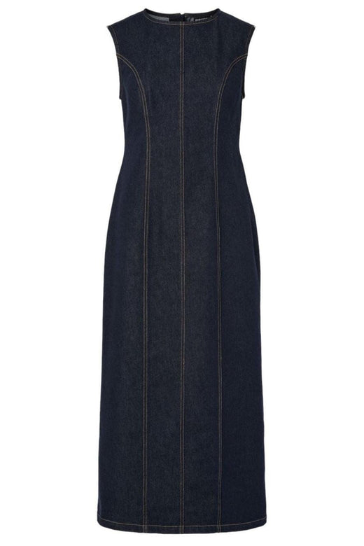 Pieces - Pcfranna Sl Long Denim Dress Fsy - 4863022 Dark Blue Denim Kjoler 