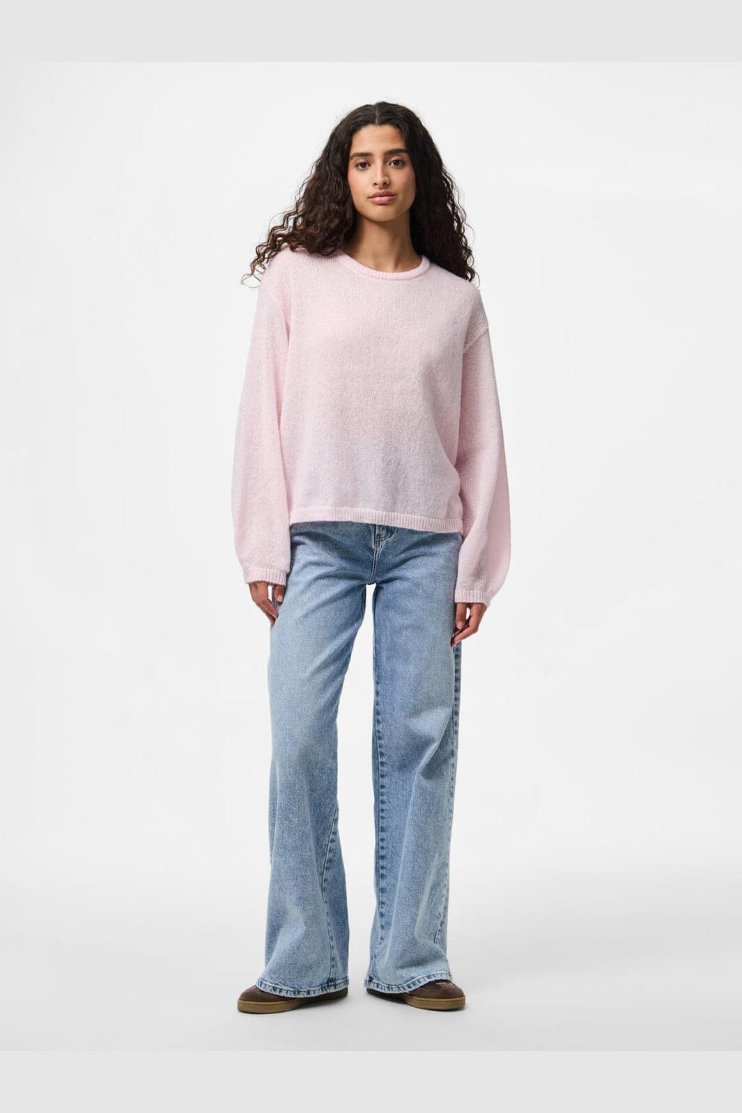 Pieces - Pcida Ls O-Neck Knit - 4805046 Pink-A-Boo