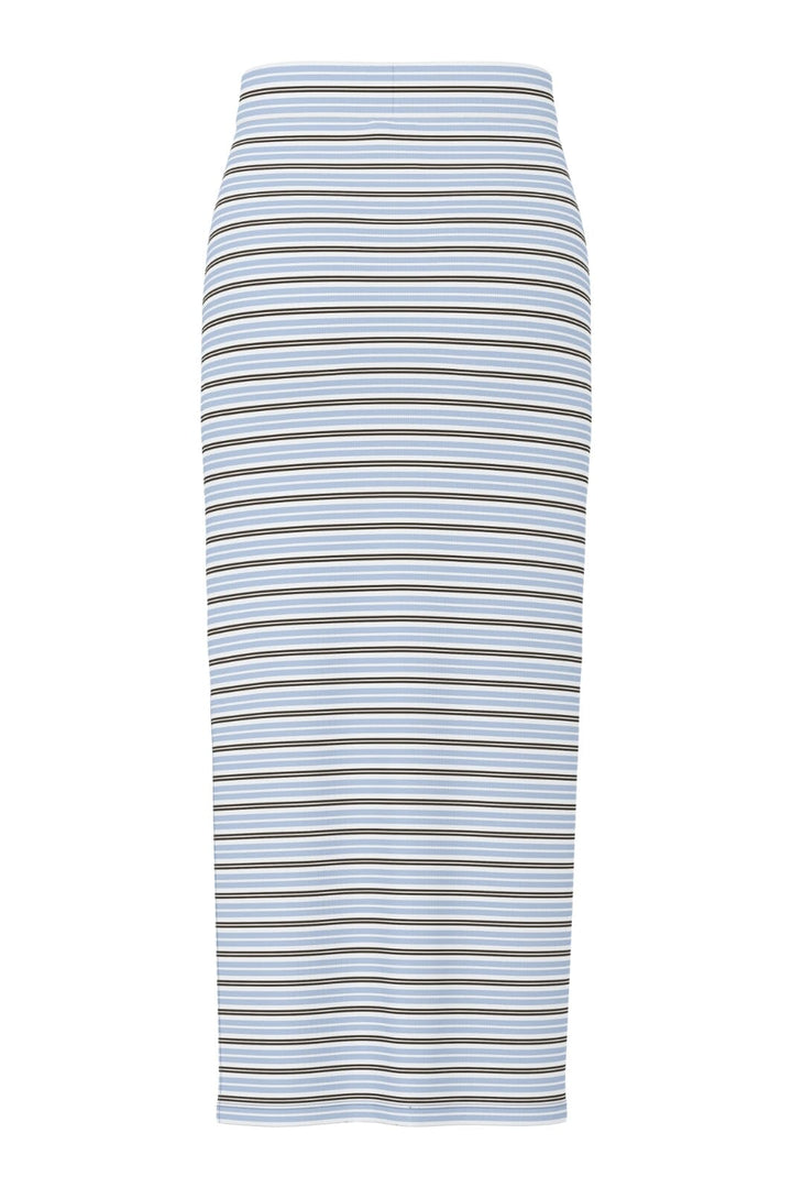 Pieces - Pcjayjay Slit Skirt - 4979597 Cashmere Blue Delicioso/White Nederdele 