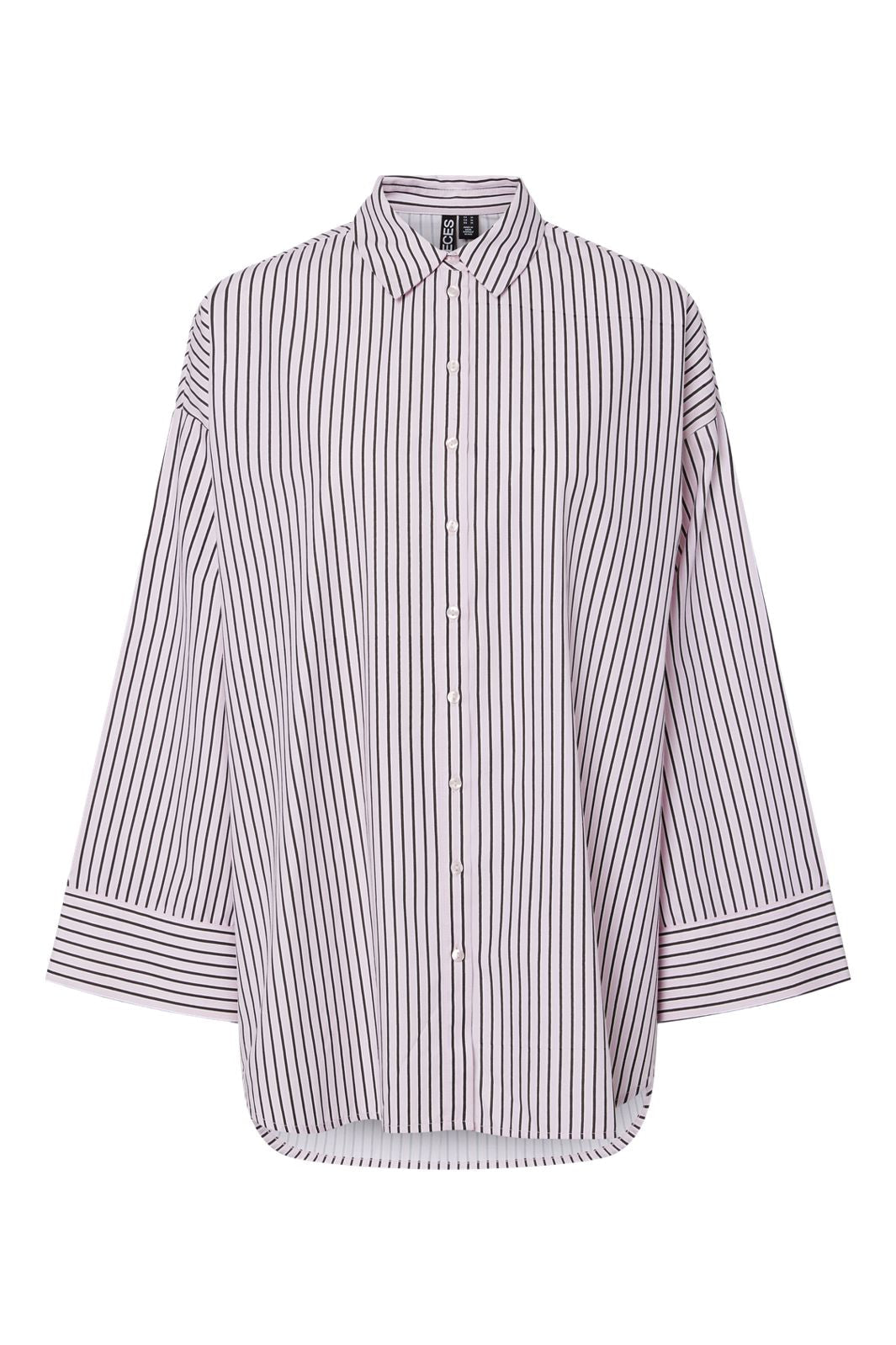 Vorbestellung - Pieces - Pcjenna Ls Long Shirt - 4945039 Pink Tulle Delicioso And Bright White