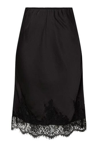 Pieces - Pcjessa Knee Skirt W/Lace - 5090904 Black Nederdele 