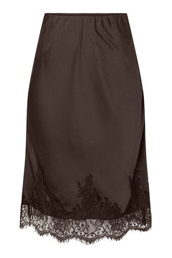 Pieces - Pcjessa Knee Skirt W/Lace - 5132687 Hot Fudge Nederdele 