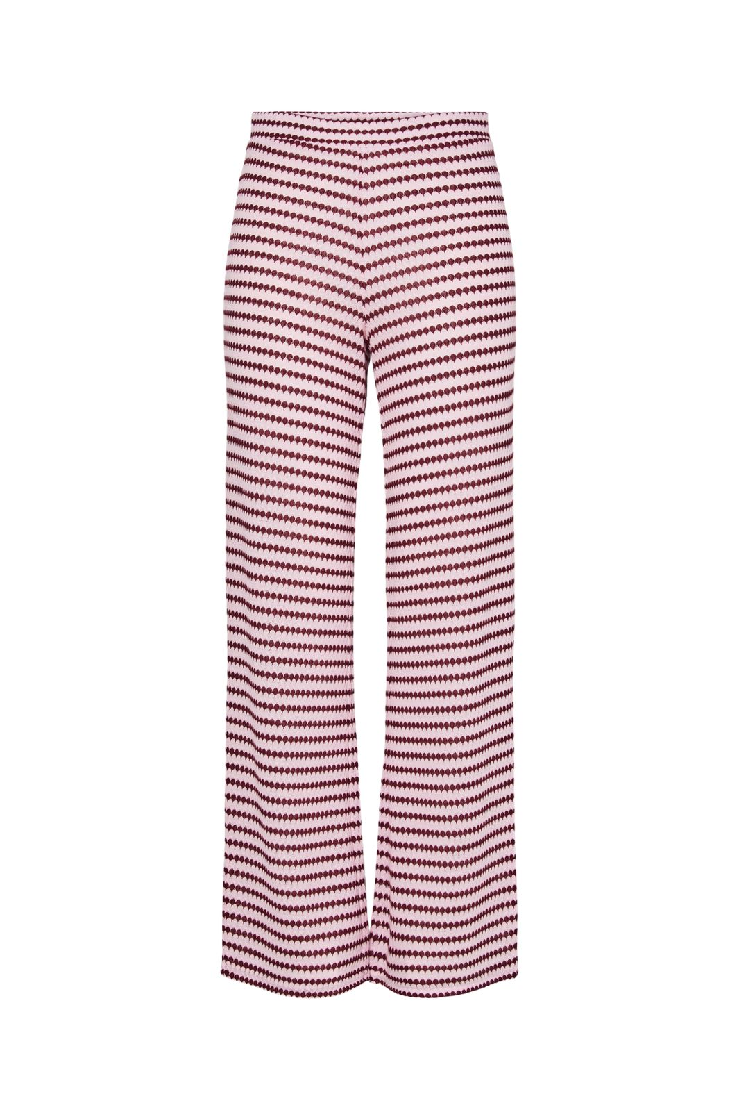 Pieces - Pcjeya Wide Knit Pant - 4953113 Pink Tulle Port Royale