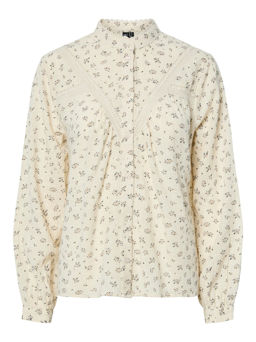 Pieces - Pcjollie Ls Shirt Mpa - 4837178 Birch Flower