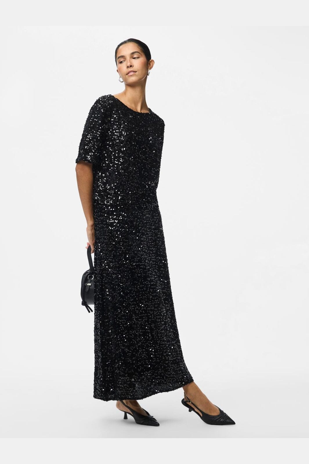 Pieces - Pckam Ankle Skirt - 4859014 Black Black Sequins