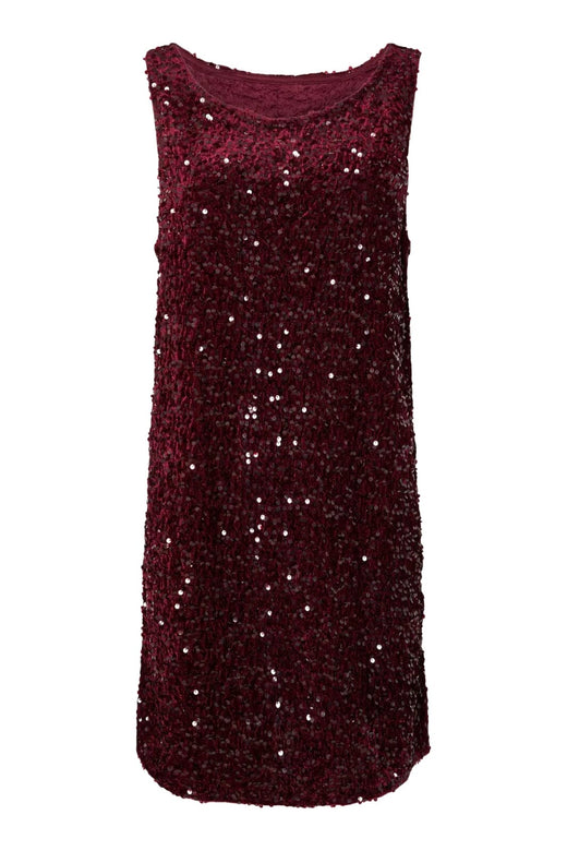 Pieces - Pckam Sl Tank Rev. Mini Dress - 4859169 Tawny Port Tawney Port Sequins Kjoler 