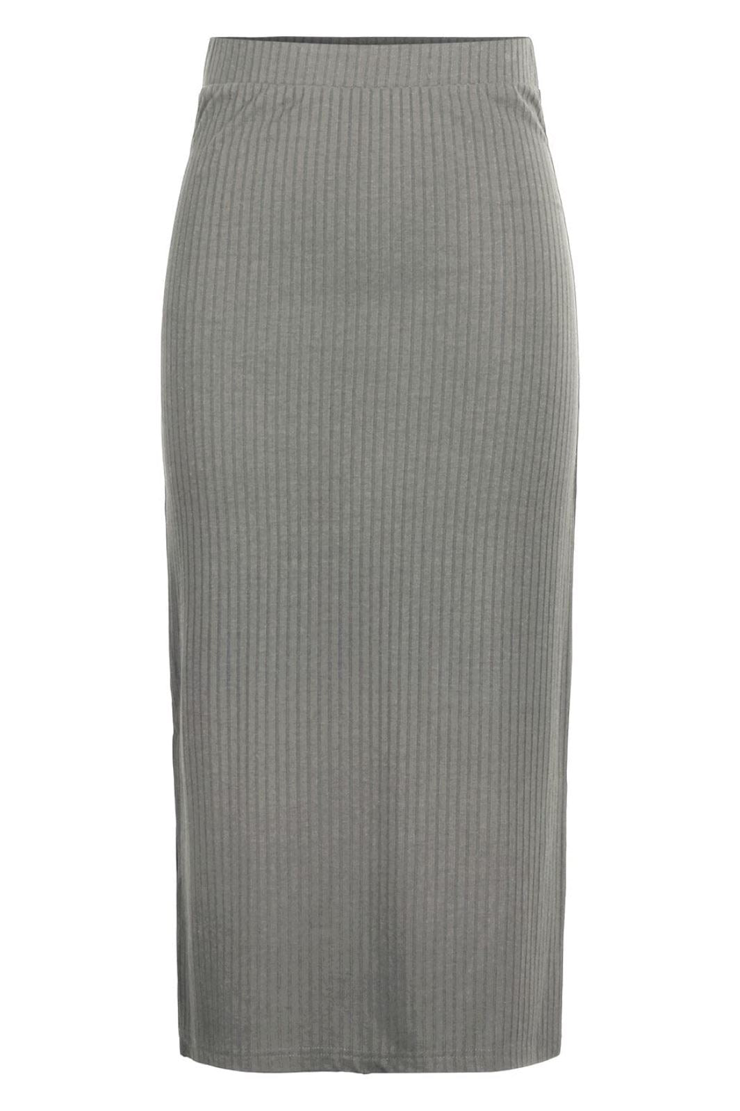 Pieces - Pckylie Midi Skirt - 3301046 Light Grey Melange