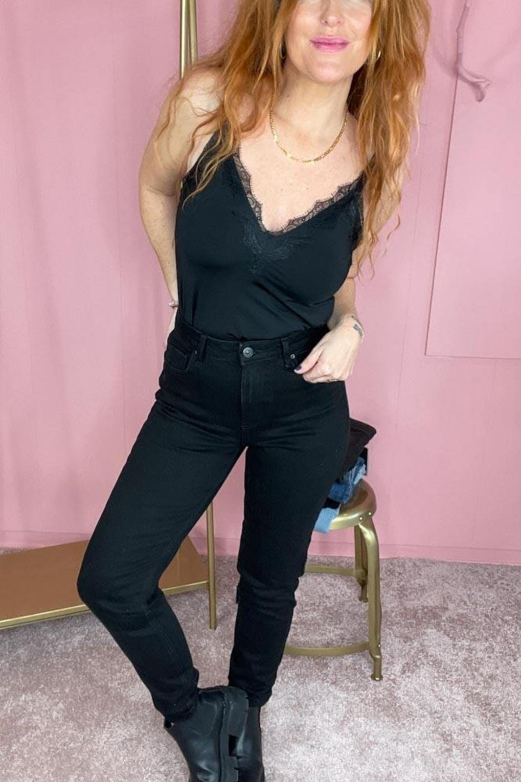 Pieces - PcLeah Mom HW Ank Rinse NOOS - Black Denim