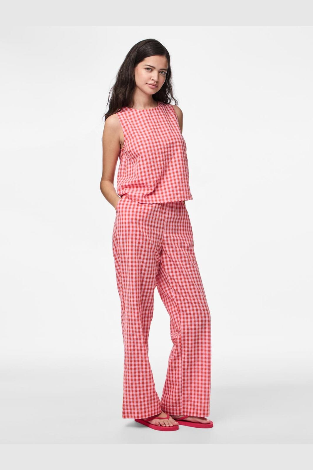 Pieces - Pcliliane Wide Pants - 4953081 Ballerina Red