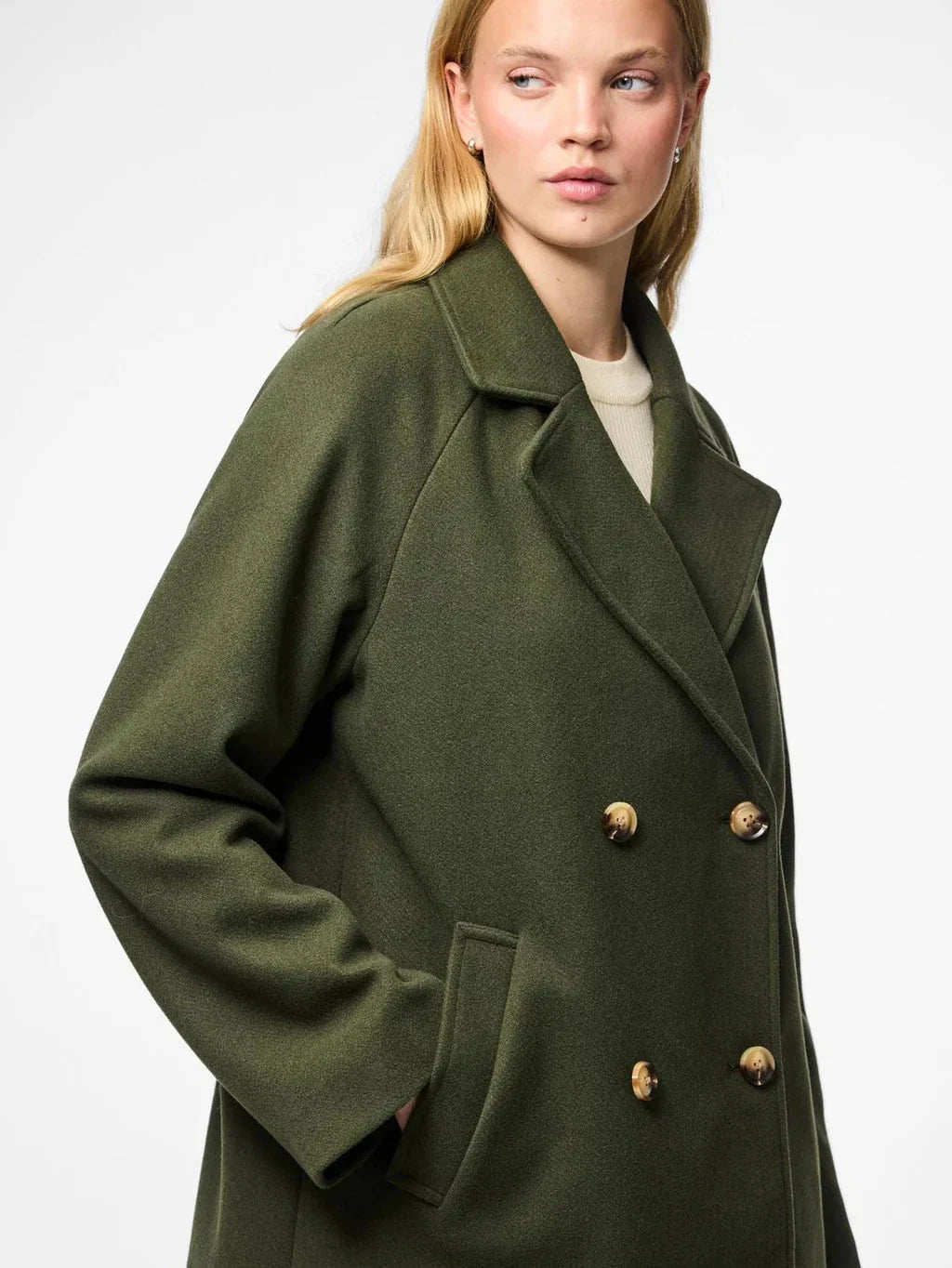 Pieces - Pcmarbel Coat - 4804036 Forest Night Frakker 