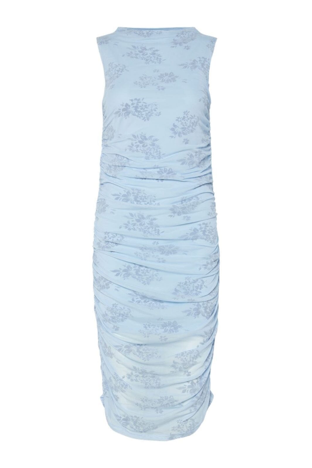 Pieces - Pcmerry Sl Ruching Short Dress - 4887689 Cashmere Blue