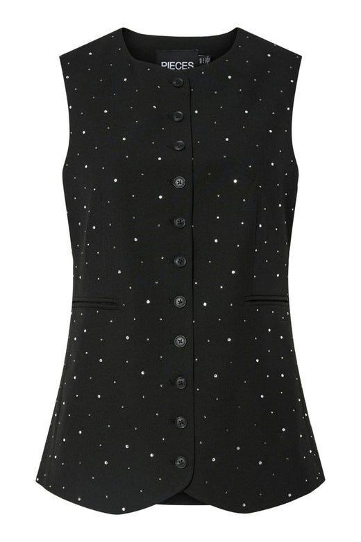Pieces - Pcmichelle Rhinestone Waistcoat - 4855030 Black