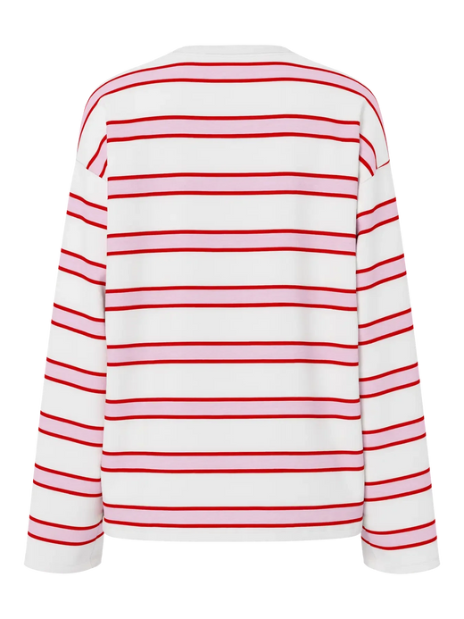 Pieces - Pcmila Ls Loose Tee - 4902153 Roseate Spoonbill Adrenaline Rush/Cloud Dancer T-shirts 