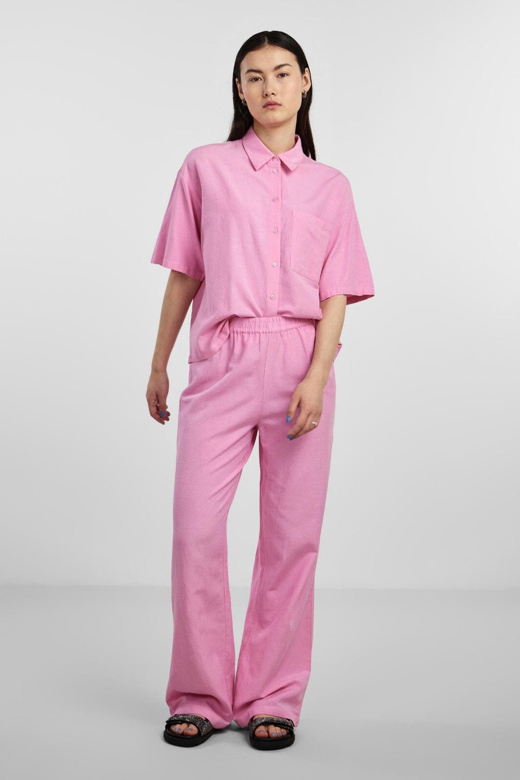 Pieces - Pcmilano Wide Pant Dmo - Begonia Pink