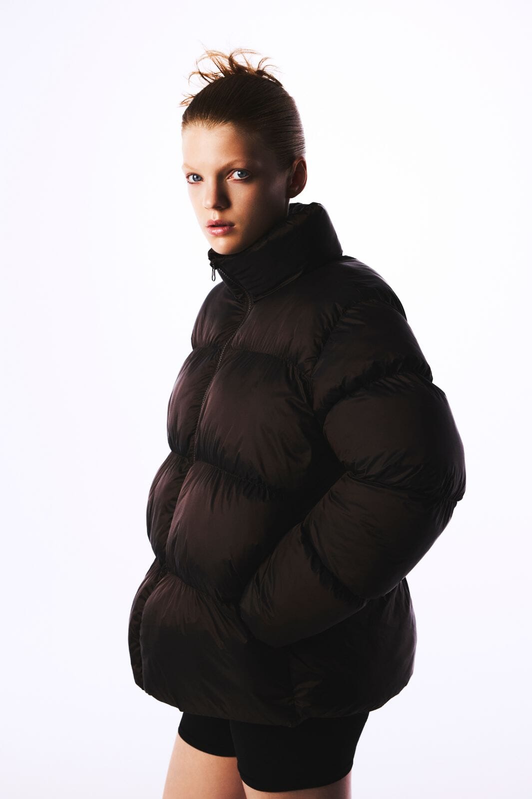 Pieces - Pcmilla Shiny Puffer Jacket W. Hood - 4888327 Hot Fudge Jakker 
