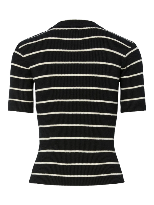 Pieces - Pcmira Ss O-Neck Knit - 4899818 Black Birch Narrow T-shirts 