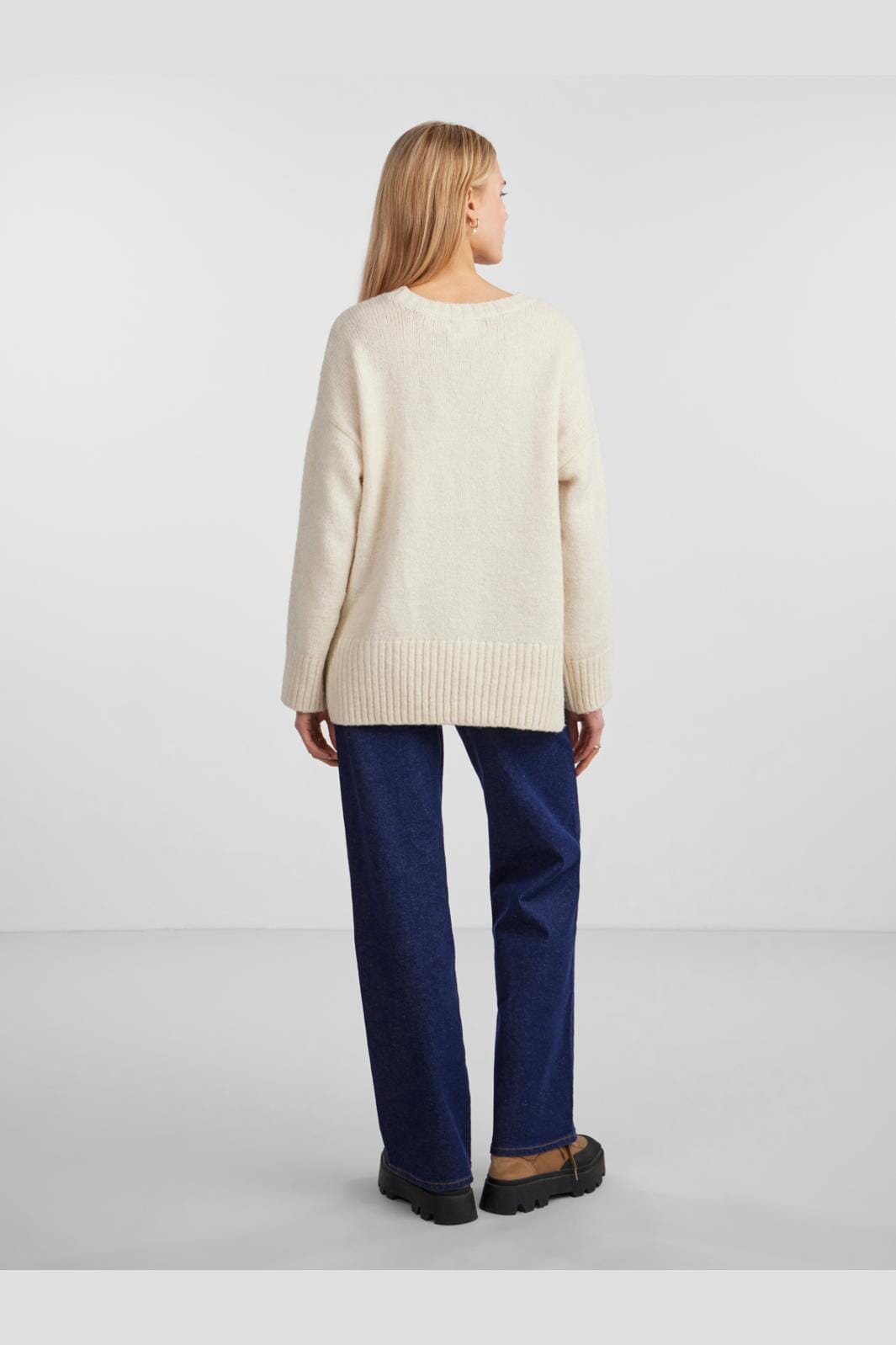 Pieces - Pcnancy Ls Loose O-Neck Knit - 4262773 Birch