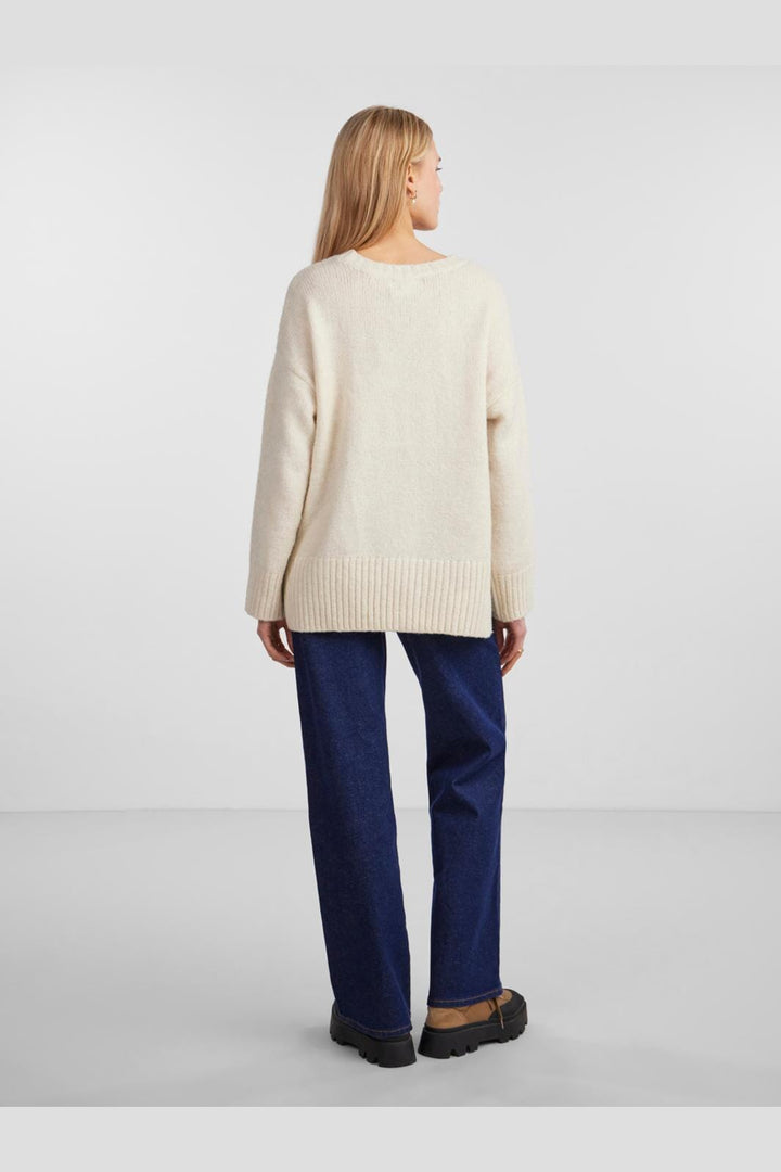 Pieces - Pcnancy Ls Loose O-Neck Knit - 4262773 Birch