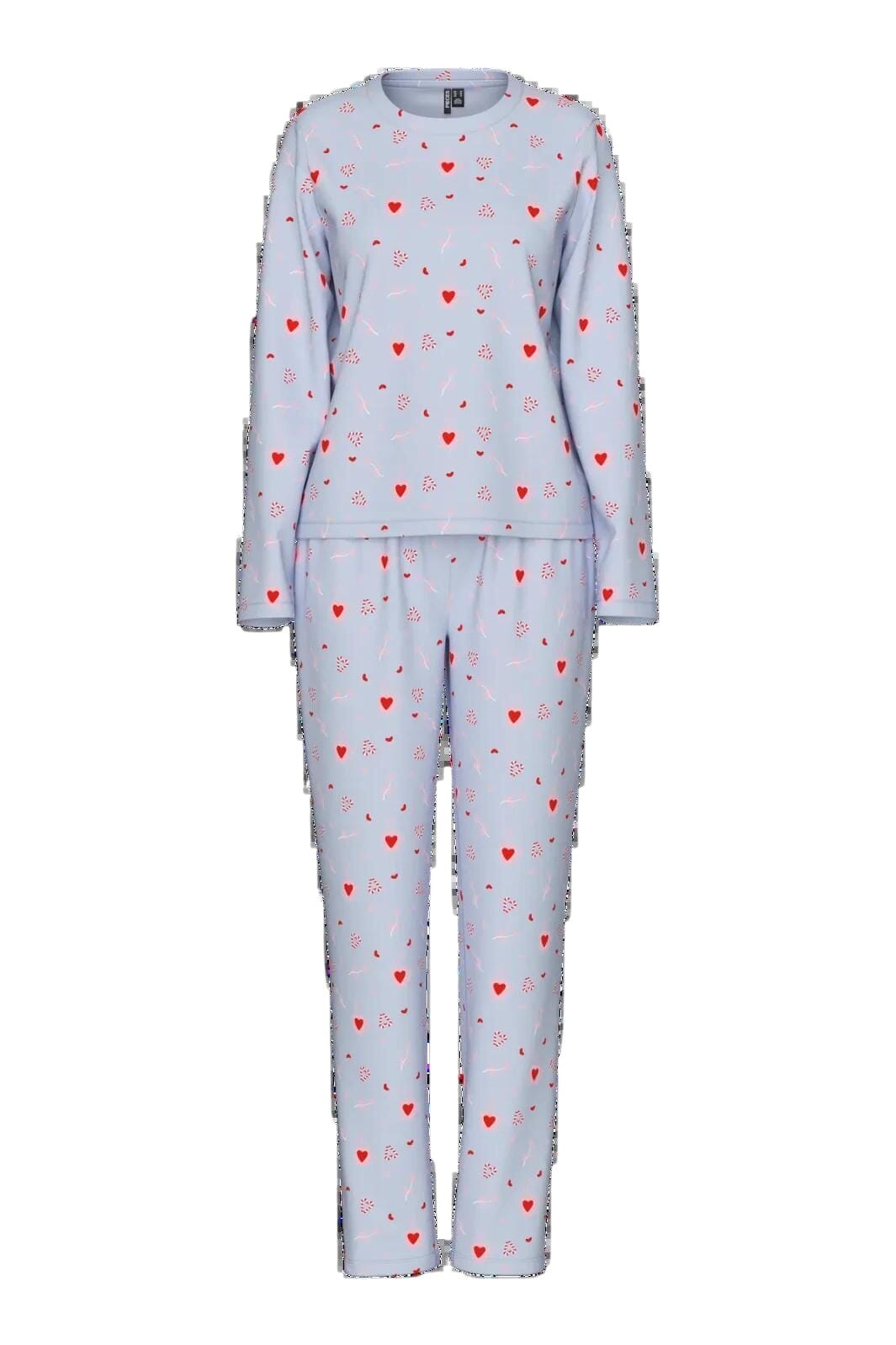 Pieces - Pcnaya Xmas Ls Nightwear Set - 4829536 Baby Lavender Coffee Heart Nattøj 