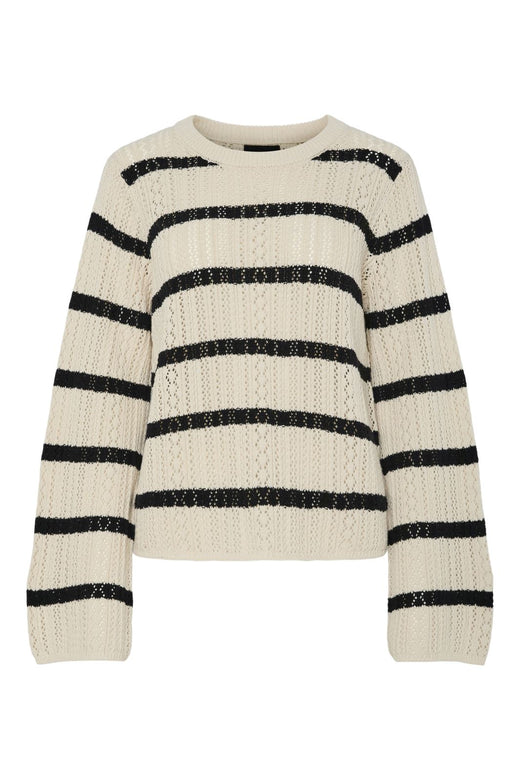 Pieces - Pcnuka Ls O-Neck Knit 17154616 - 4790694 - Birch Black
