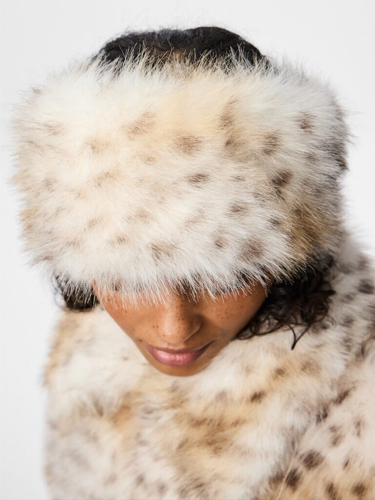 Pieces - Pcplush Fluffy Headband - 5023235 Cloud Dancer Leopard Pandebånd 