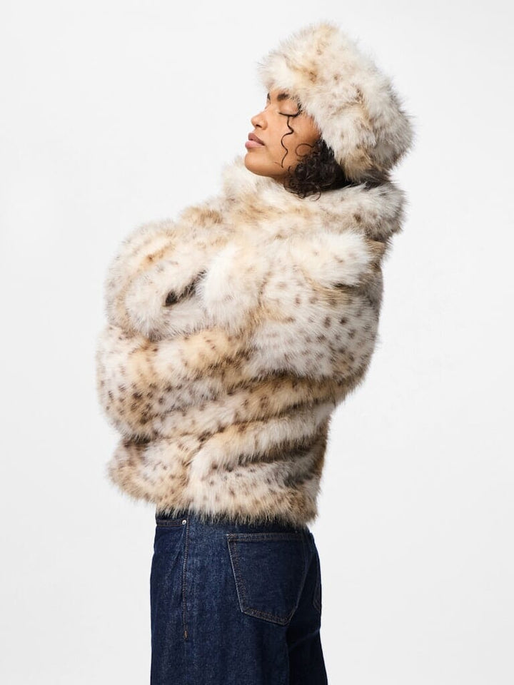 Pieces - Pcplush Fluffy Headband - 5023235 Cloud Dancer Leopard Pandebånd 