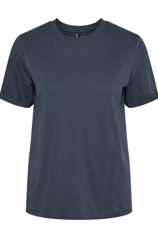 Pieces - Pcria Ss Fold Up Solid Tee - Ombre Blue T-shirts 