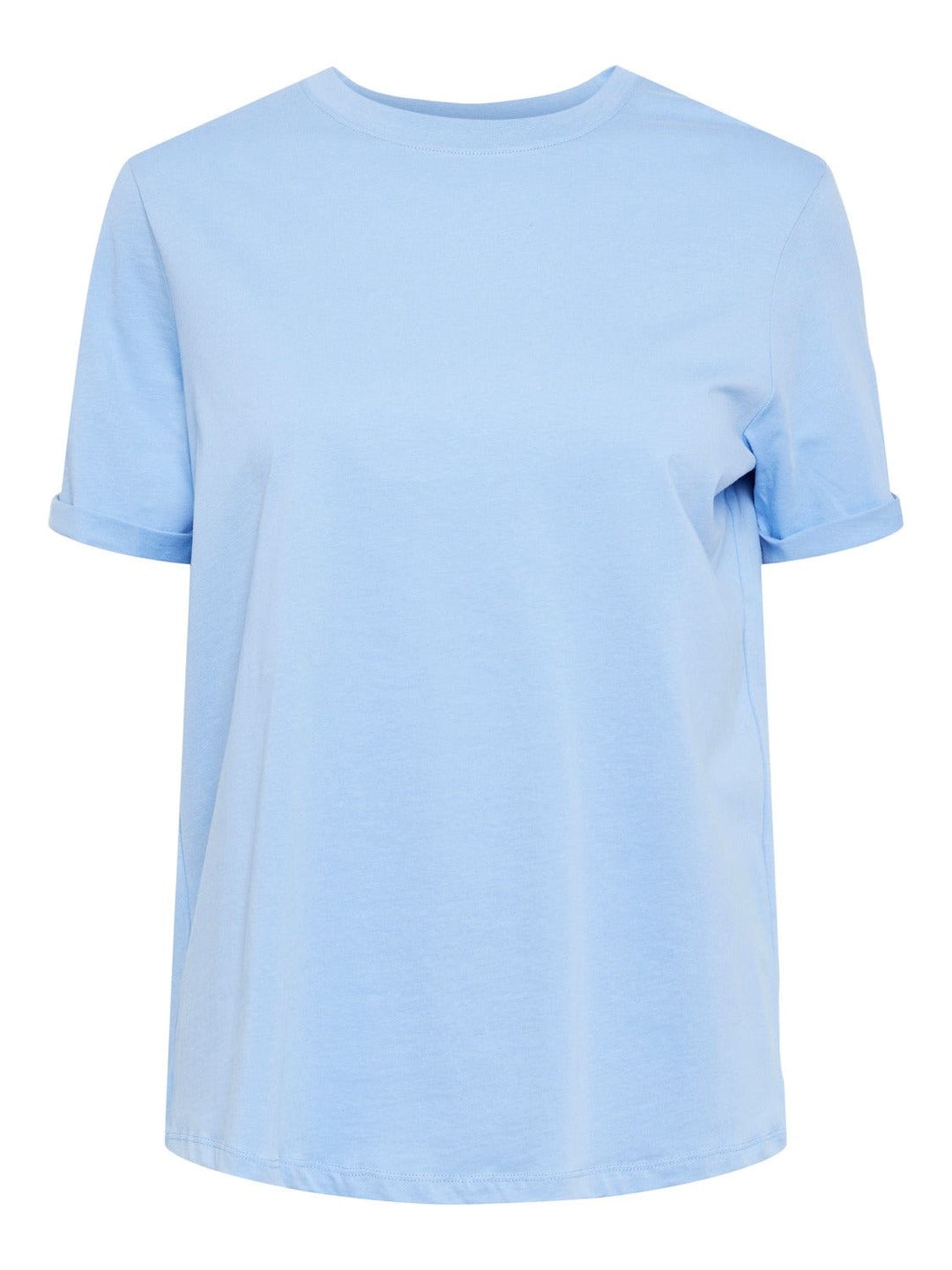 Pieces - Pcria Ss Fold Up Solid Tee - Vista Blue