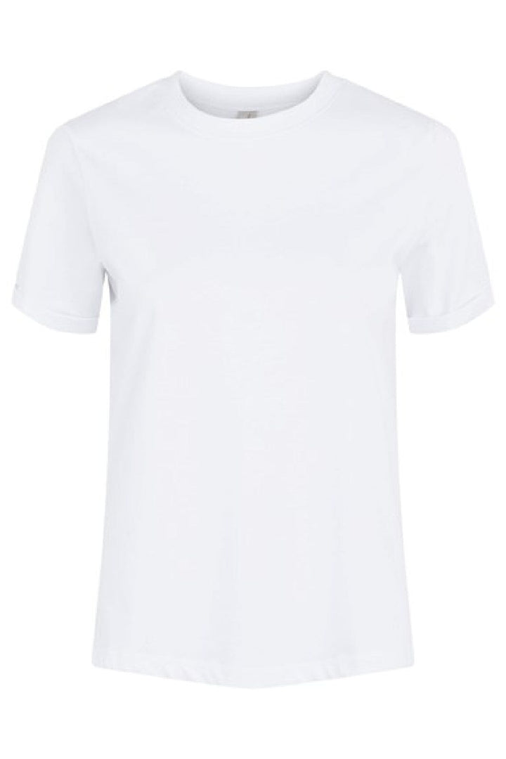 Pieces - PcRia SS Fold Up Tee - Bright white
