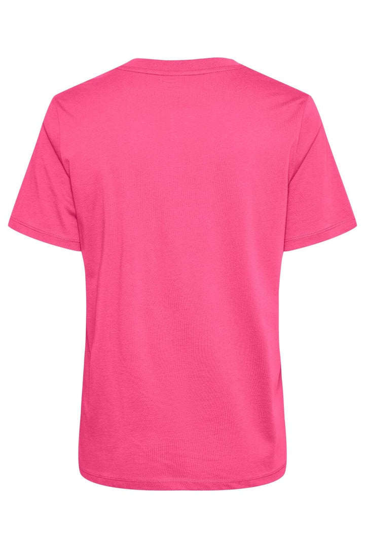 Pieces - Pcria Ss Solid Tee - 4280171 Shocking Pink