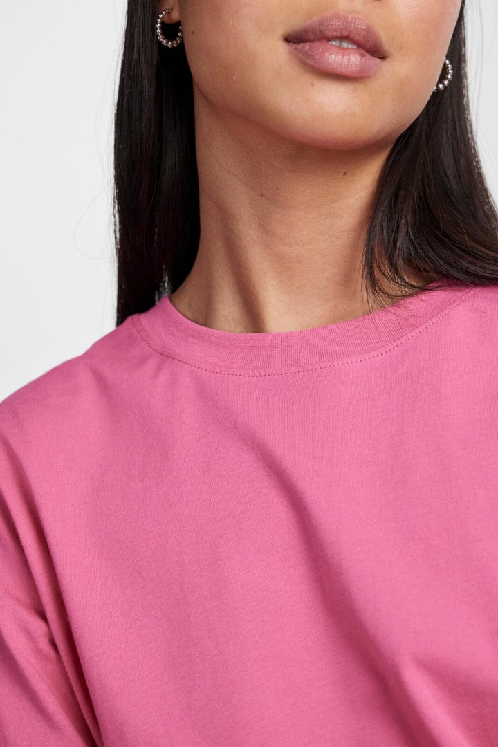 Pieces - Pcria Ss Solid Tee - 4280171 Shocking Pink