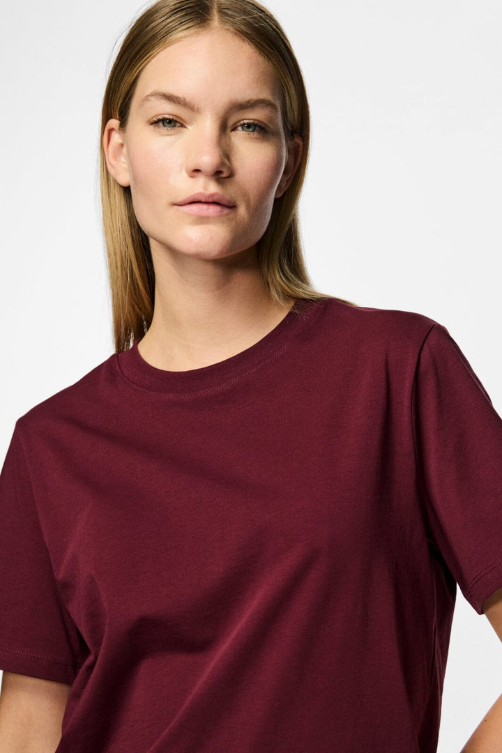 Pieces - Pcria Ss Solid Tee - 4551302 Tawny Port