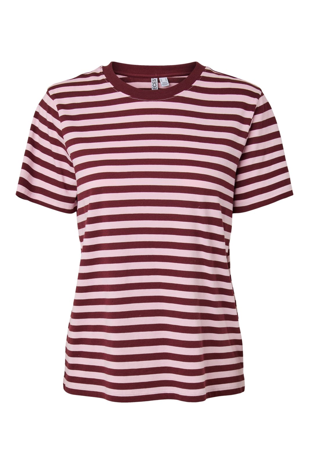 Pieces - Pcria Ss Tee Multicol Stripes - 5104383 Tawny Port Roseate Spoonbill