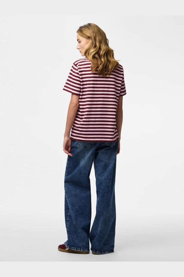 Pieces - Pcria Ss Tee Multicol Stripes - 5104383 Tawny Port Roseate Spoonbill