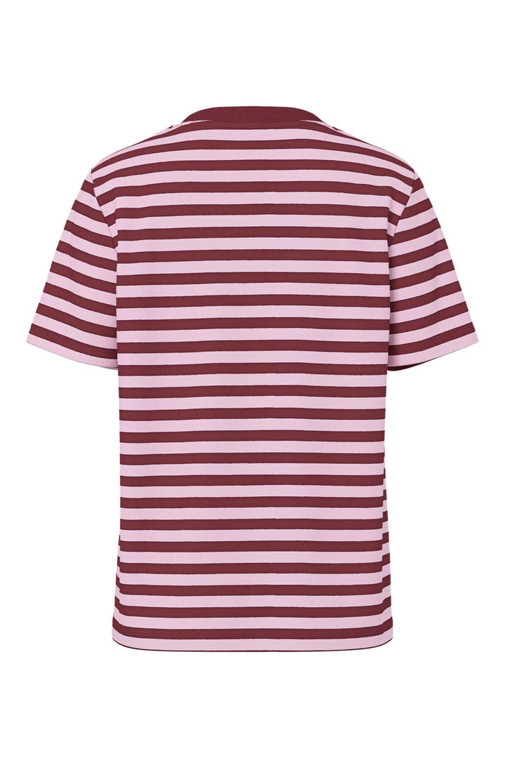 Pieces - Pcria Ss Tee Multicol Stripes - 5104383 Tawny Port Roseate Spoonbill