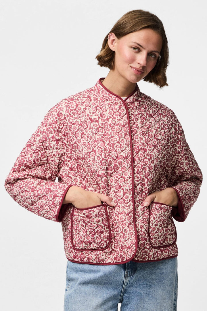 Pieces - Pcrikke Quilted Jacket - 4928318 Slate Rose Flower