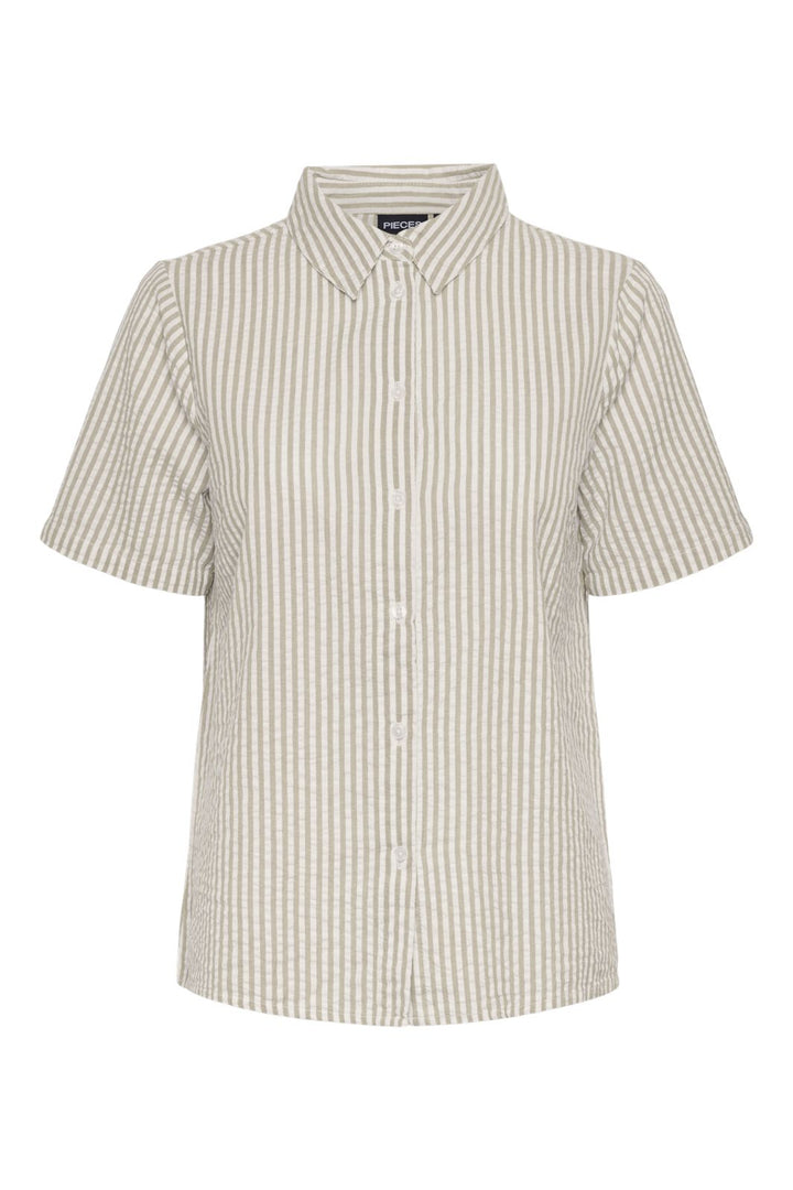 Pieces - Pcsally Ss Shirt - 4497645 Tea Cloud Dancer