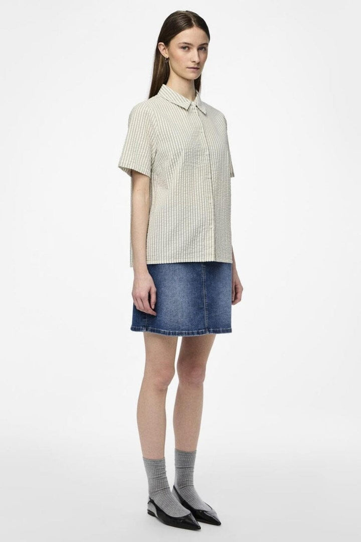 Pieces - Pcsally Ss Shirt - 4497645 Tea Cloud Dancer