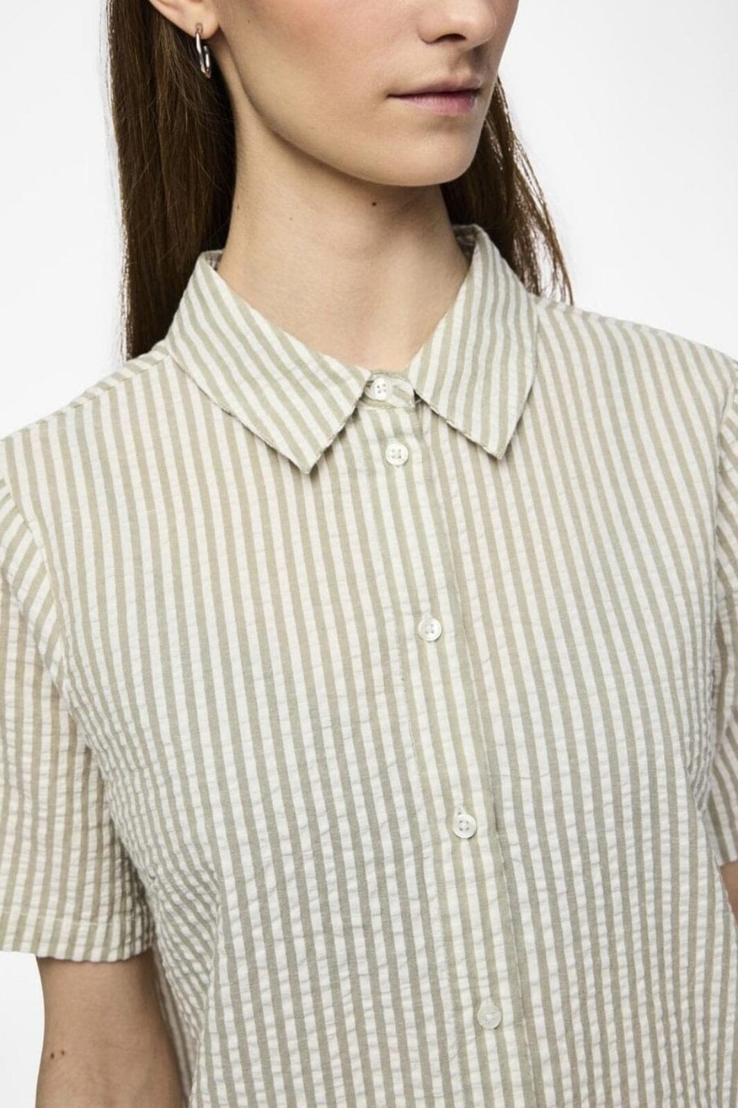 Pieces - Pcsally Ss Shirt - 4497645 Tea Cloud Dancer