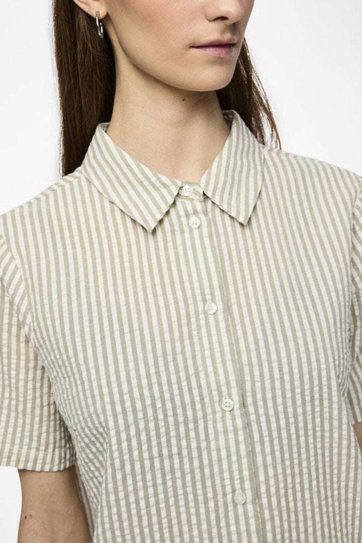 Pieces - Pcsally Ss Shirt - 4497645 Tea Cloud Dancer