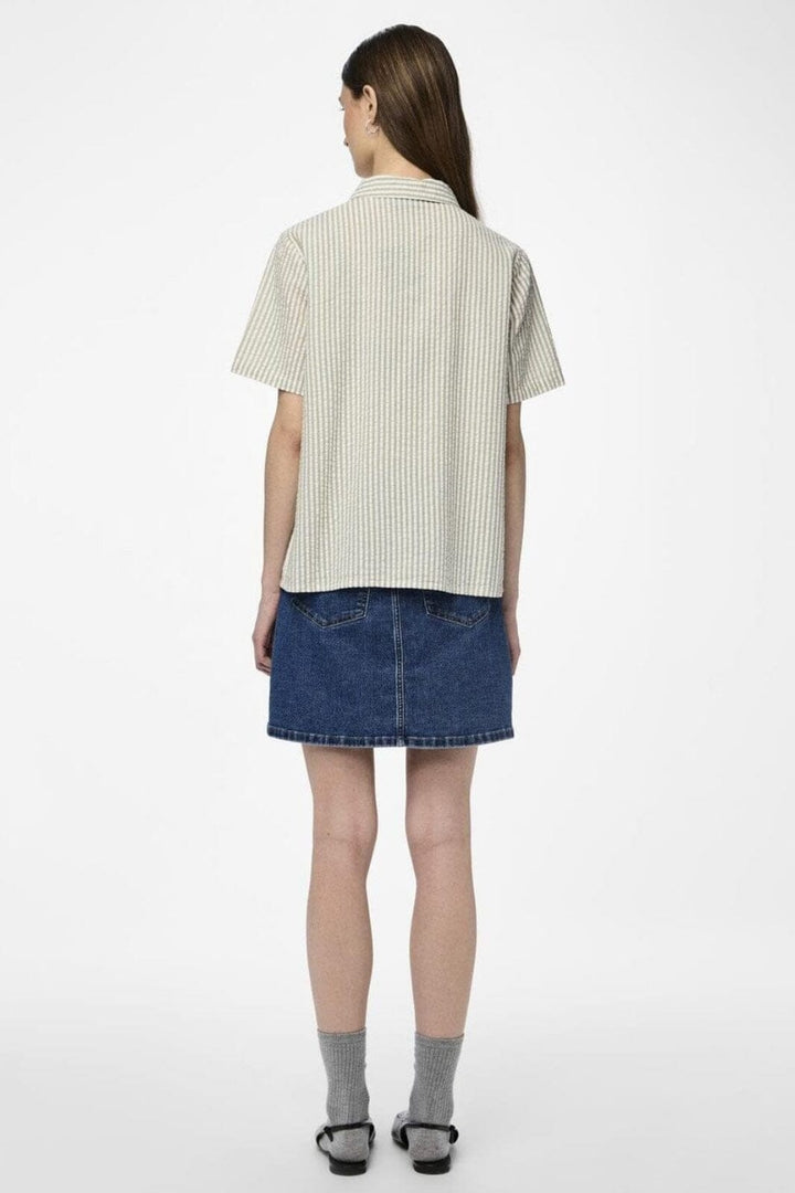 Pieces - Pcsally Ss Shirt - 4497645 Tea Cloud Dancer