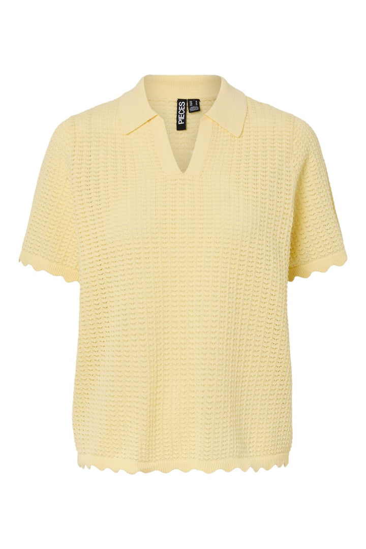 Pieces - Pcscout Ss Polo Knit Msa - 4945905 French Vanilla