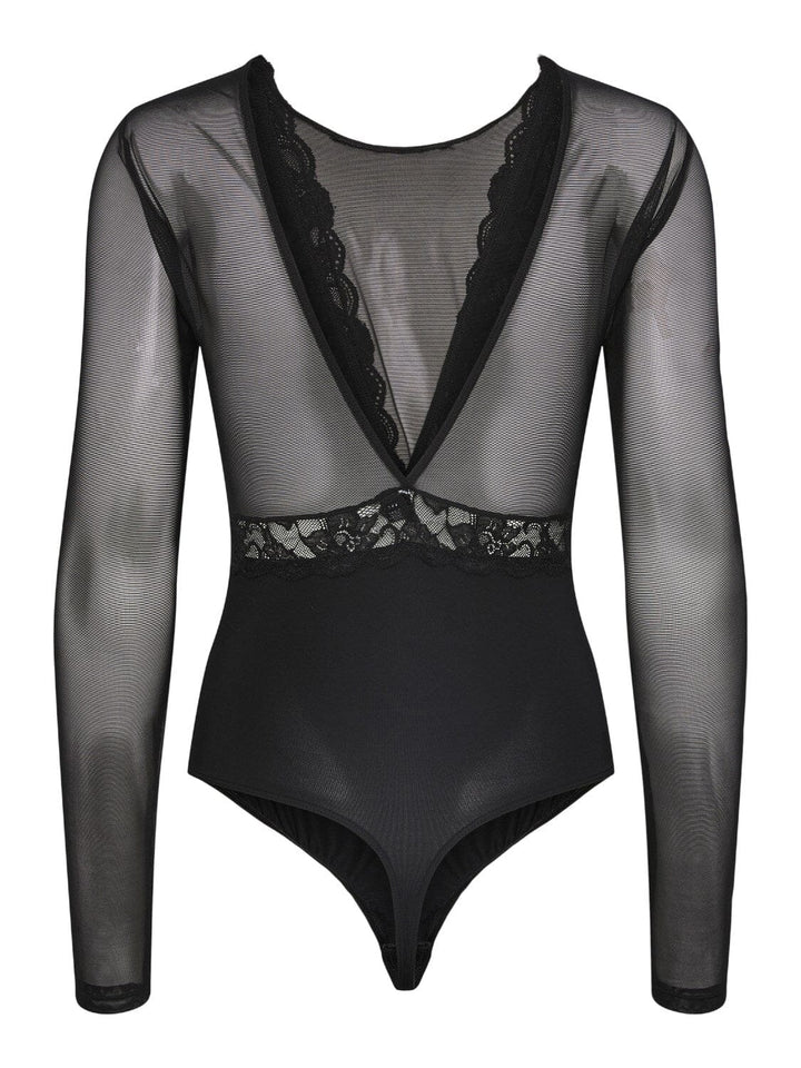 Pieces - Pcsicca Ls Bodystocking - 4284297 Black