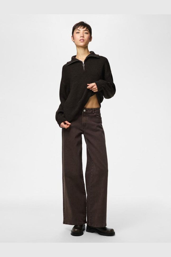 Pieces - Pcsilly Ls Half Zip Knit - 5099226 Delicioso Melange