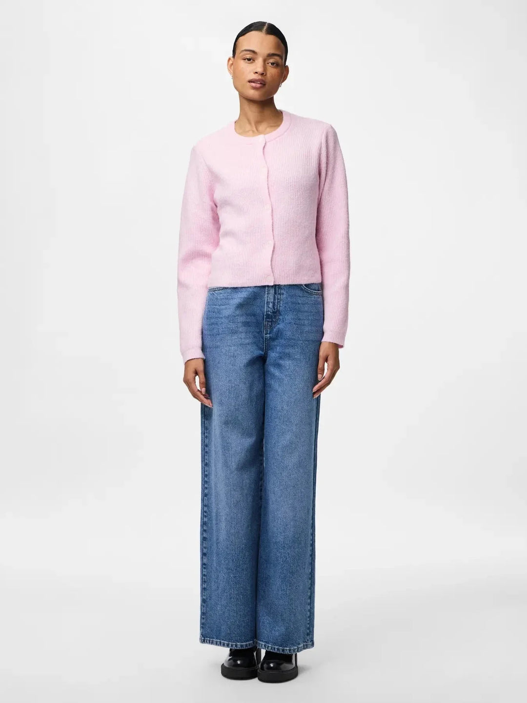 Pieces - Pcsilly Ls O-Neck Knit Cardigan - 4963880 Roseate Spoonbill Melange Cardigans 