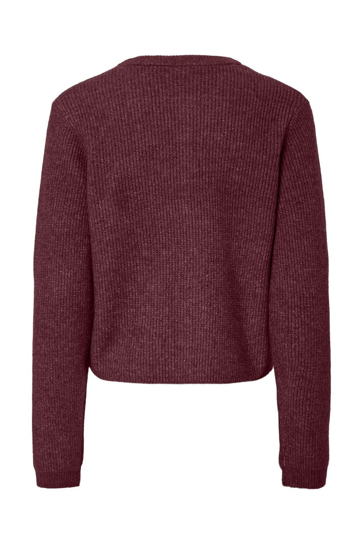 Pieces - Pcsilly Ls O-Neck Knit Cardigan - 4964322 Tawny Port Melange